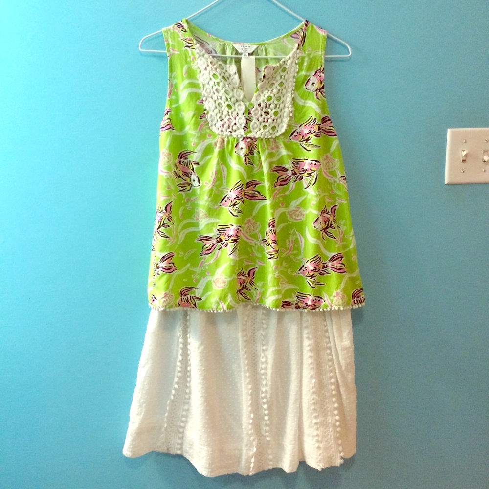 2 piece Ladies J.Crew skirt and Crown & Ivy shirt